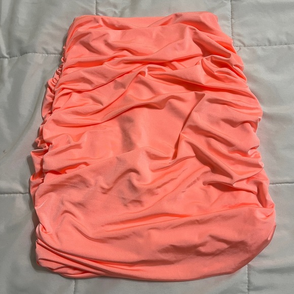 NWT High Waist Solid Tight Ruched Bodycon Mini Skirt - Picture 5 of 5